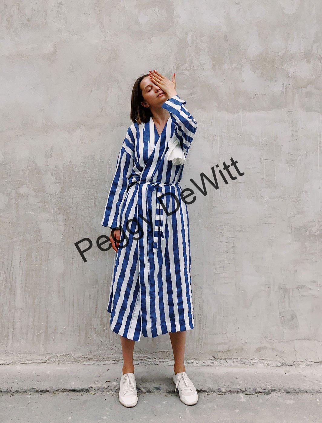 Stripe wrap dress